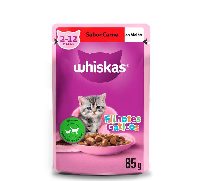 WHISKAS SACHE FILHOTES CARNE AO MOLHO 85G