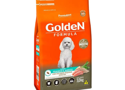 GOLDEN CAES ADULTOS PORTE PEQ. FRANGO/ARROZ 3KG