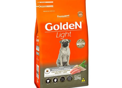 GOLDEN CAES ADULTOS LIGHT PORTE PEQ. FRANGO/ARROZ 3KG