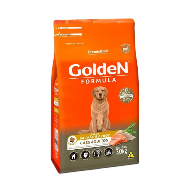 GOLDEN CAES ADULTOS SALMAO/ARROZ 3KG