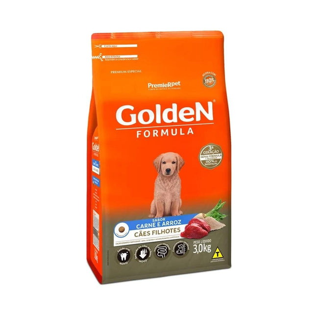 GOLDEN CAES FILHOTES CARNE/ARROZ 3KG