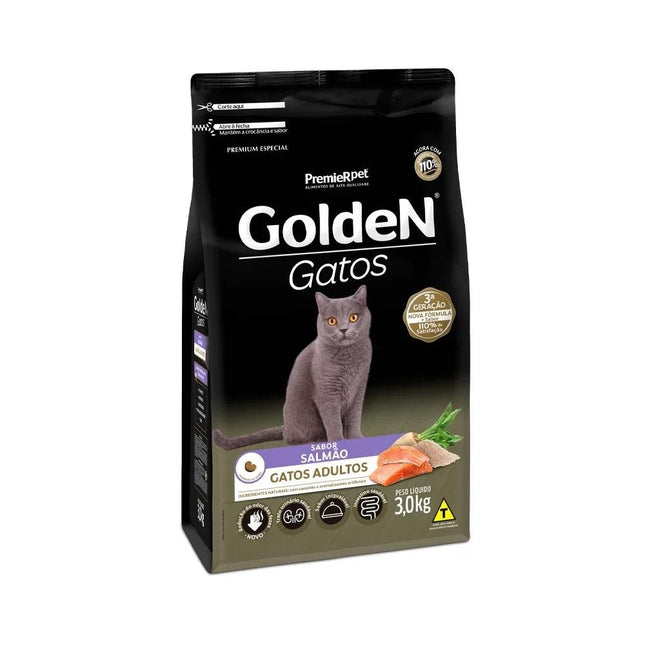 GOLDEN GATOS ADULTOS SALMAO 3KG