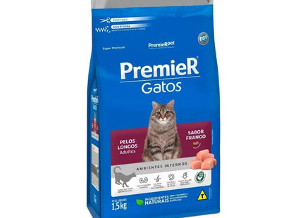PREMIER GATOS ADULTOS PELOS LONGOS FRANGO 1,5KG