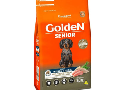 GOLDEN CAES SENIOR PORTE PEQ. FRANGO/ARROZ 3KG