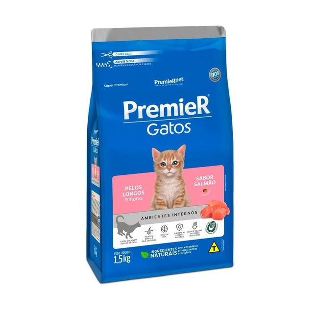 PREMIER GATOS FILHOTES PELOS LONGOS SALMAO 1,5KG