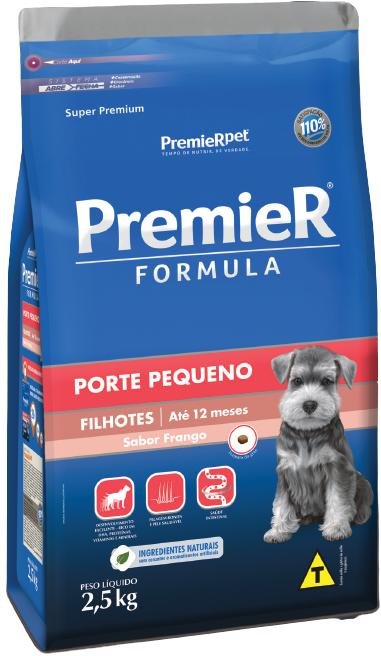 PREMIER PORTE PEQUENO FILHOTES FRANGO 2,5KG