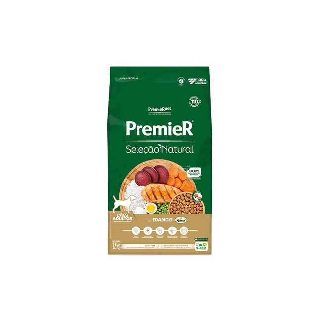 PREMIER SEL. NAT. CAES ADULTOS FRANGO 12KG