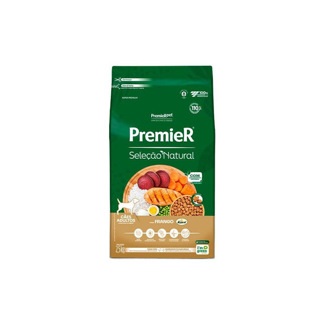 PREMIER SEL. NAT. CAES ADULTOS FRANGO 2,5KG
