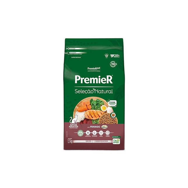 PREMIER SEL. NAT. GATOS ADULTOS FRANGO 1,5KG
