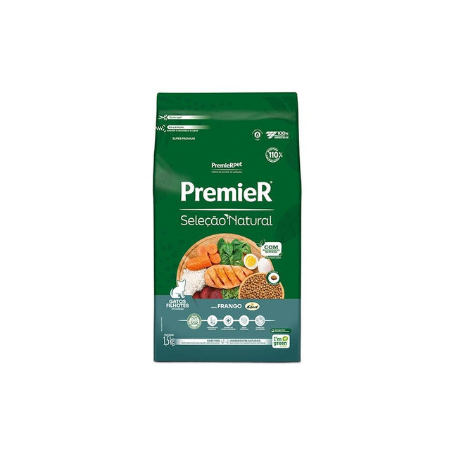 PREMIER SEL. NAT. GATOS FILHOTES FRANGO 1,5KG