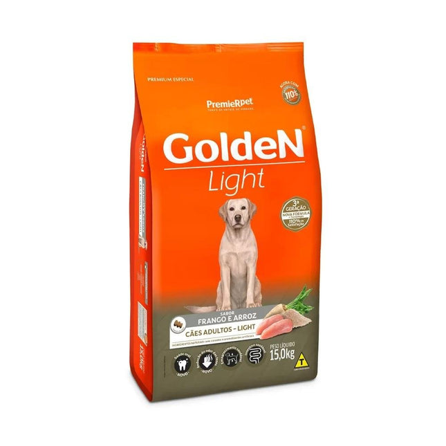 GOLDEN CAES ADULTOS LIGHT FRANGO/ARROZ 15KG