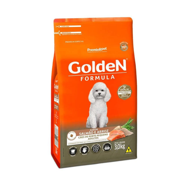 GOLDEN CAES ADULTOS PORTE PEQ. SALMAO/ARROZ 3KG