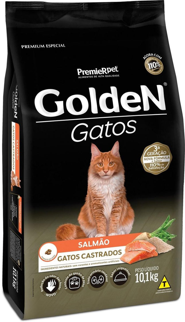 GOLDEN GATOS ADULTOS CASTRADOS SALMAO 10,1KG