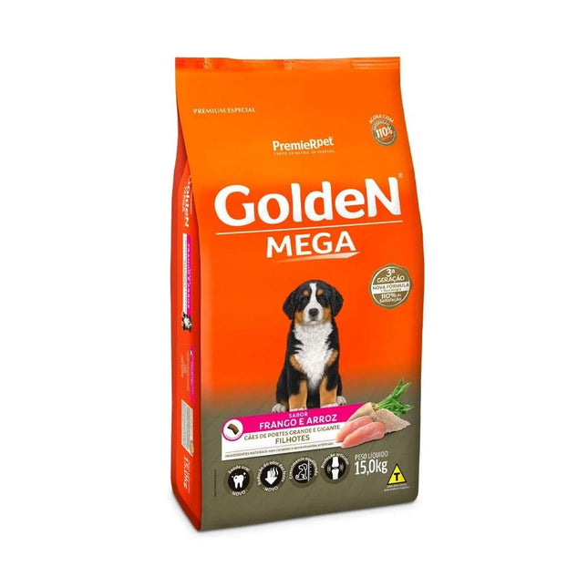 GOLDEN CAES MEGA FILHOTES FRANGO/ARROZ 15KG