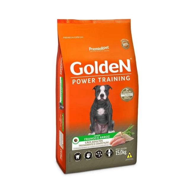 GOLDEN CAES POWER TRAINING ADULTOS FRANGO/ARROZ 15KG