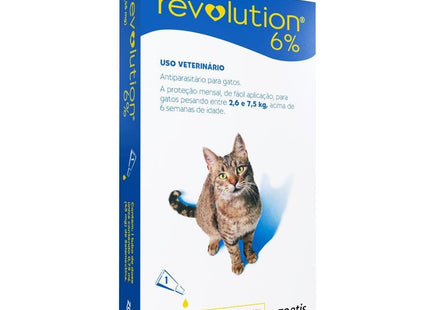 ZOETIS REVOLUTION 6% GATOS 2,6 A 7,5KG - 1 UN