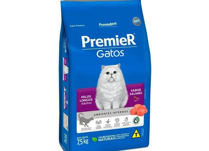PREMIER GATOS ADULTOS PELOS LONGOS SALMAO 7,5KG