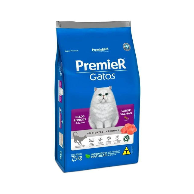 PREMIER GATOS ADULTOS PELOS LONGOS SALMAO 7,5KG