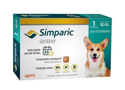 ZOETIS SIMPARIC CAES 10,1 A 20KG 40MG - 1 COMPRIMIDO
