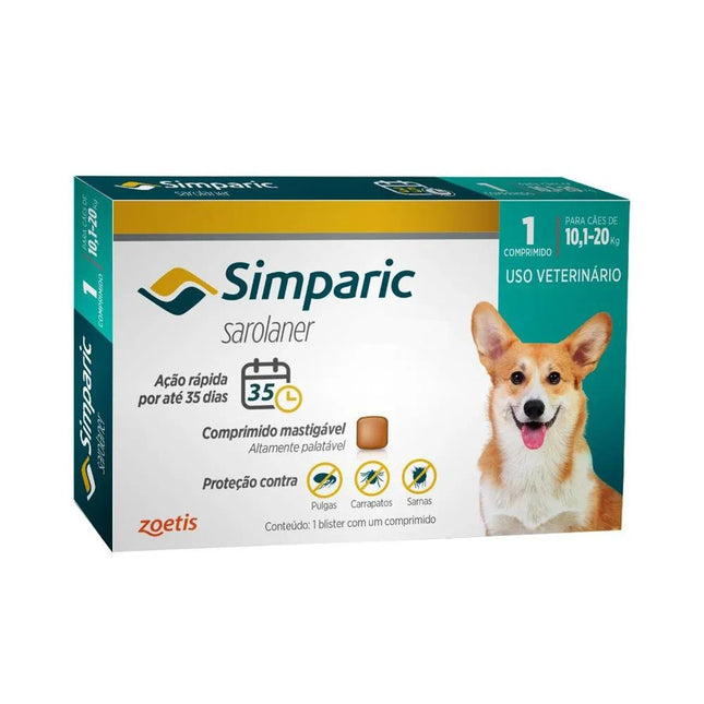 ZOETIS SIMPARIC CAES 10,1 A 20KG 40MG - 1 COMPRIMIDO
