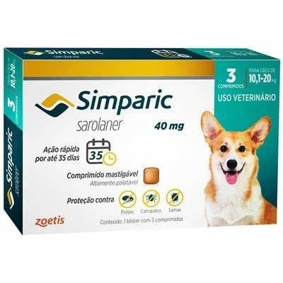 ZOETIS SIMPARIC CAES 10,1 A 20KG 40MG - 3 COMPRIMIDOS