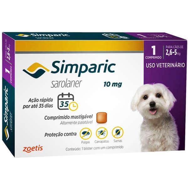 ZOETIS SIMPARIC CAES 2,6 A 5KG 10MG - 1 COMPRIMIDO