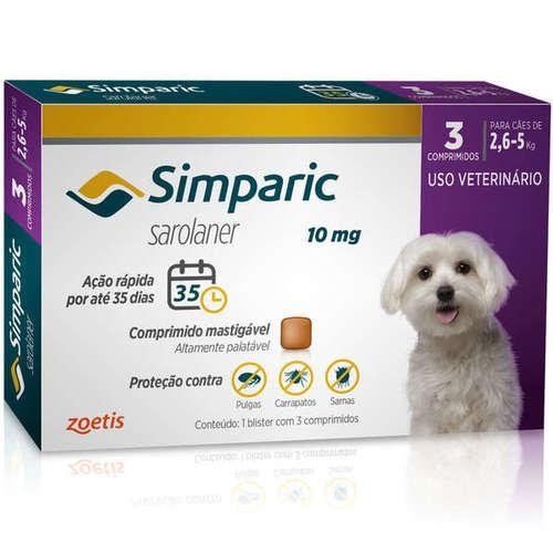ZOETIS SIMPARIC CAES 2,6 A 5KG 10MG - 3 COMPRIMIDOS