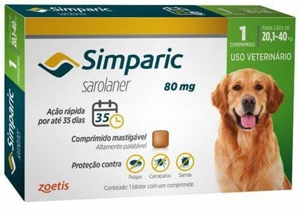 ZOETIS SIMPARIC CAES 20,1 A 40KG 80MG - 1 COMPRIMIDO