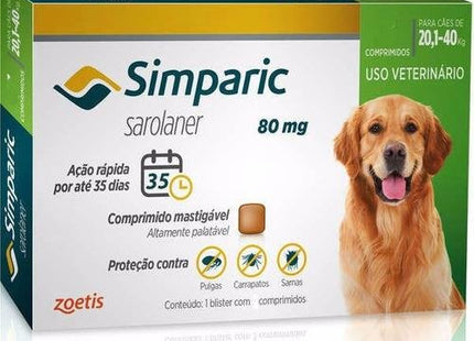 ZOETIS SIMPARIC CAES 20,1 A 40KG 80MG - 3 COMPRIMIDOS