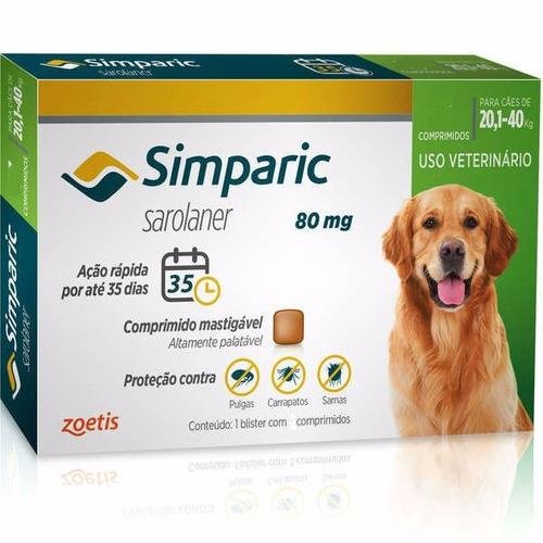 ZOETIS SIMPARIC CAES 20,1 A 40KG 80MG - 3 COMPRIMIDOS