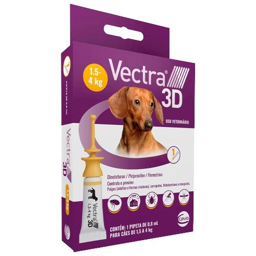 CEVA VECTRA 3D CAES 1,5 A 4KG - 0,8ML