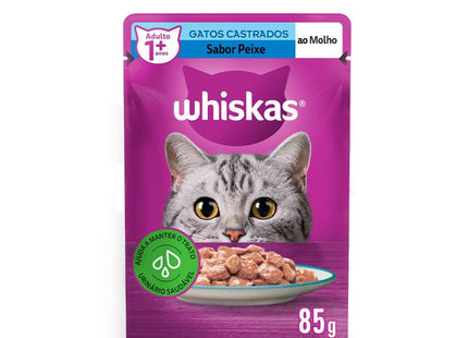 WHISKAS SACHE CASTRADOS PEIXE AO MOLHO 85G