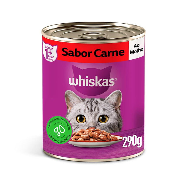 WHISKAS LATA CARNE AO MOLHO 290G