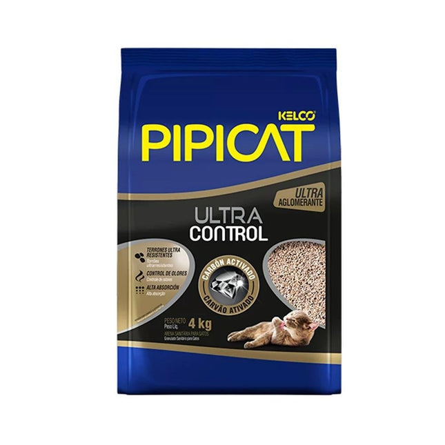 KELCO PIPICAT AREIA HIGIENICA ULTRA CONTROL CARVAO ATIV. 4KG