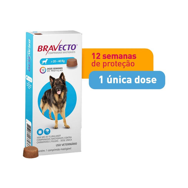 MSD BRAVECTO 1000MG - CAES 20-40KG