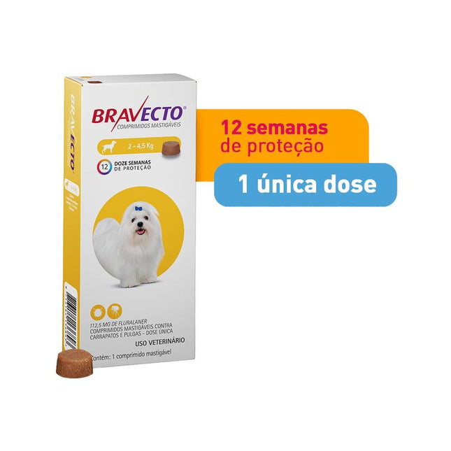 MSD BRAVECTO 112,5MG - CAES 2-4,5KG