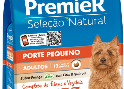 PREMIER SEL. NAT. CAES ADULTOS PORTE PEQ. FRA/CHI/QUI 1KG