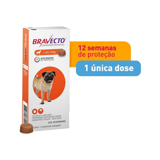 MSD BRAVECTO 250MG - CAES 4,5-10KG
