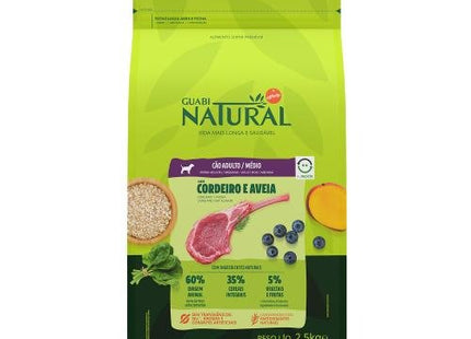 NATURAL CAES ADULTOS MEDIO CORD/AVEIA 2,5KG