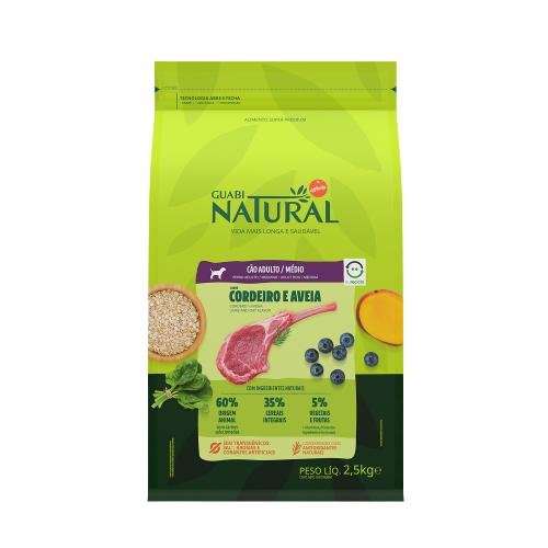 NATURAL CAES ADULTOS MEDIO CORD/AVEIA 2,5KG