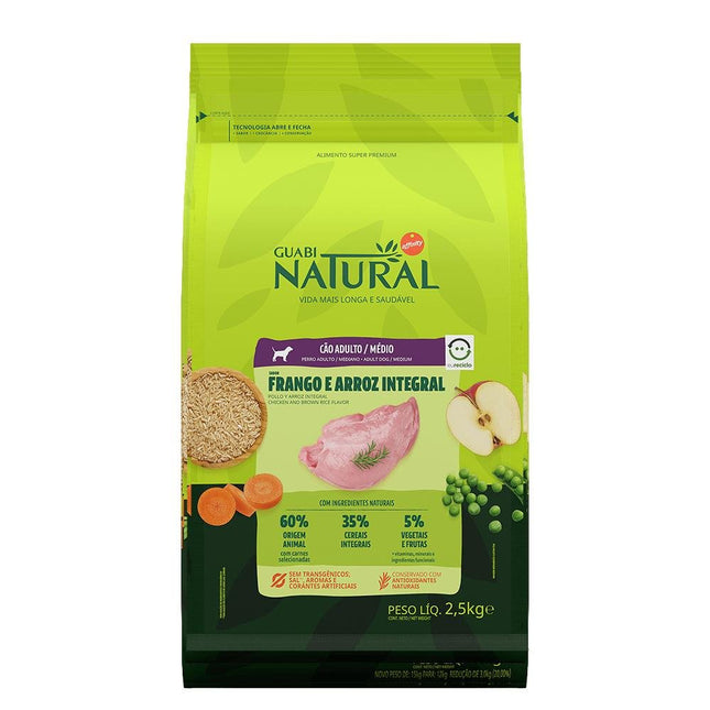 NATURAL CAES ADULTOS MEDIO FRANGO/ARROZ 2,5KG