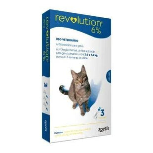 ZOETIS REVOLUTION 6% GATOS 2,6 A 7,5KG - 3 UN