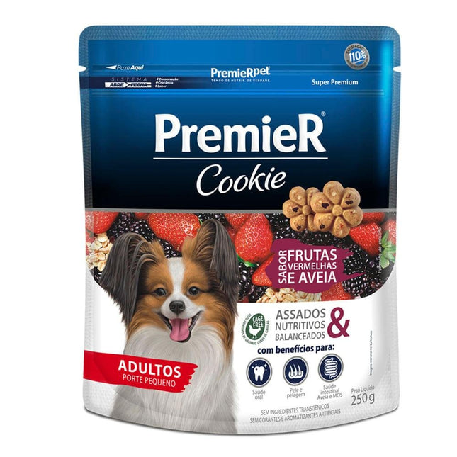 PREMIER COOKIE CAES ADULTOS PORTE PEQ. FRUT/VERM 250G