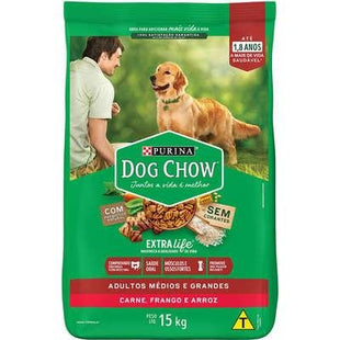 DOG CHOW EXTRA LIFE ADULTO MED/GRANDE CARNE 15KG