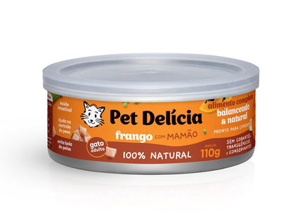PET DELICIA GATOS FRANGO COM MAMAO 110G