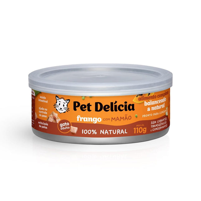 PET DELICIA GATOS FRANGO COM MAMAO 110G